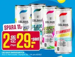 ÖoB CELSIUS ENERGIDRYCK, SEK 29 erbjuda
