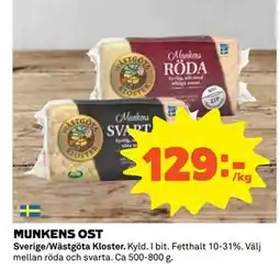 Coop Daglivs MUNKENS OST, SEK 129 erbjuda