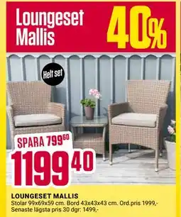 ÖoB LOUNGESET MALLIS, SEK 1199.4 erbjuda