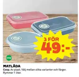 Coop Daglivs MATLÅDA, SEK 49 erbjuda