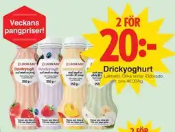 Matöppet Drickyoghurt, SEK 20 erbjuda