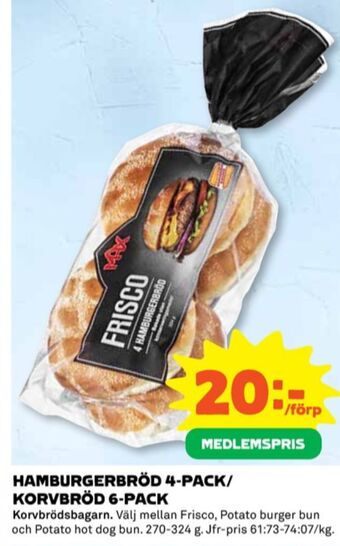 Coop Frisco Hamburgerbröd erbjuda