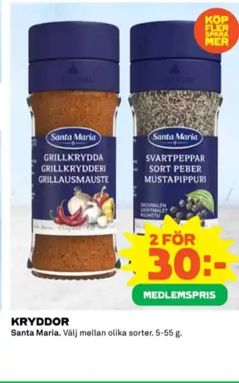 Coop Santa Maria Kryddor erbjuda