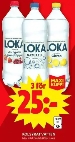 ICA Maxi LOKA Kolsyrat vatten erbjuda