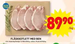 ICA Maxi Fläskkotlett med ben erbjuda