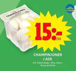 ICA Maxi Champinjoner i ask erbjuda