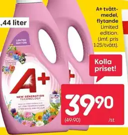 Rusta A+ Tvätt- medel, flytande erbjuda
