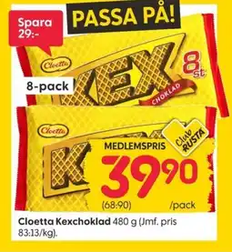 Rusta CLOETTA Kexchoklad erbjuda