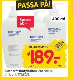 Rusta BIOTHERM Bodylotion erbjuda