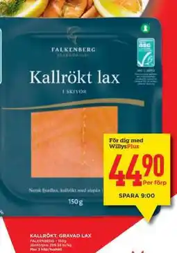 Willys Kallrökt lax erbjuda