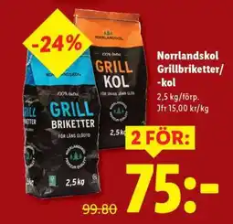 Lidl Norrlandskol Grillbriketter/-kol erbjuda