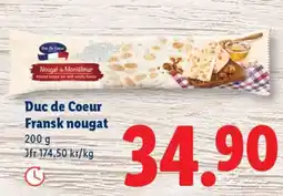 Lidl Duc De Coeur Fransk nougat erbjuda
