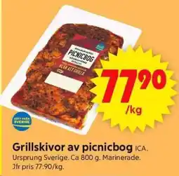 ICA Supermarket Grillskivor av picnicbog erbjuda