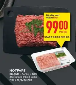 Willys Nötfärs erbjuda