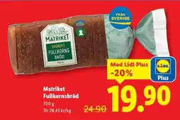 Lidl Matriket Fullkornsbröd erbjuda