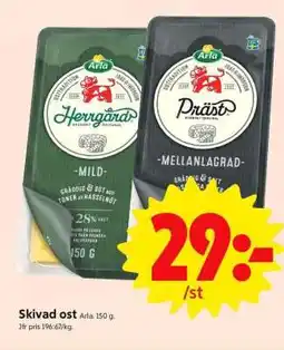 ICA Supermarket Skivad ost Arla erbjuda