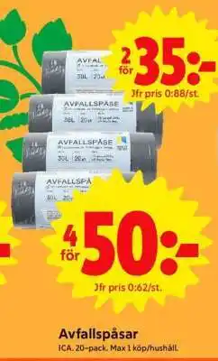 ICA Supermarket Avfallspåsar erbjuda