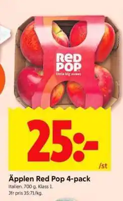 ICA Supermarket Äpplen Red Pop 4-pack erbjuda