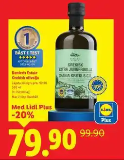 Lidl Renieris Estate Grekisk olivolja erbjuda