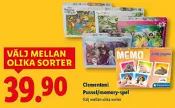 Lidl Clementoni Pussel/memory-spel erbjuda