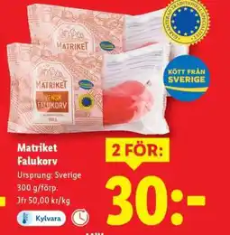 Lidl MATRIKET Falukorv erbjuda