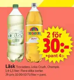 ICA Supermarket Läsk Trocadero, Loka crush, Champis erbjuda