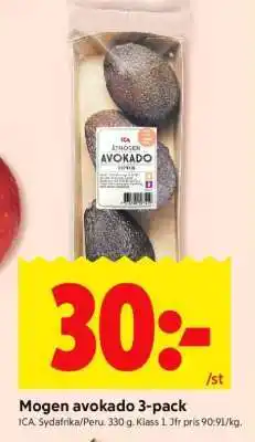 ICA Supermarket MOGEN AVOKADO 3-PACK erbjuda