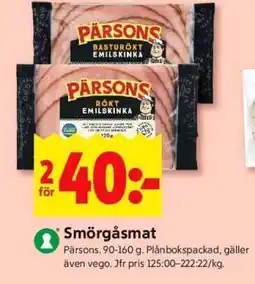 ICA Supermarket Pärsons Rökt Emulskinka erbjuda