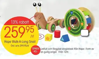 EKO Hape Walk-A-Long Snail erbjuda