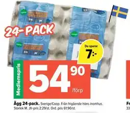 Coop Extra Ägg 24-pack, Medlemspris erbjuda