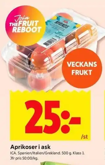 ICA Kvantum Aprikoser i ask erbjuda