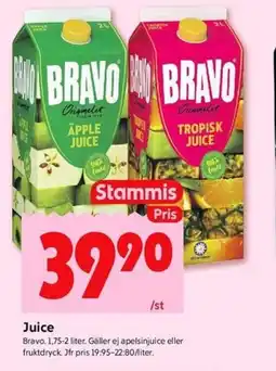 ICA Kvantum BRAVO Juice erbjuda