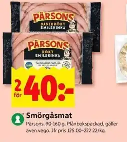 ICA Kvantum PÄRSONS Smörgåsmat erbjuda