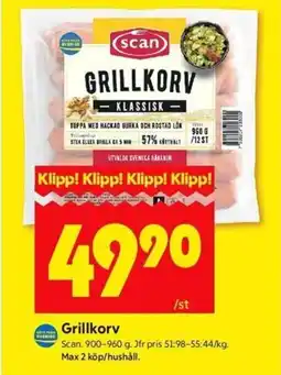 ICA Kvantum SCAN Grillkorv erbjuda