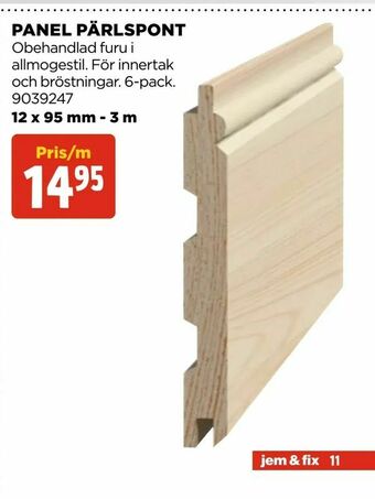 Jem&Fix Panel pärlspont erbjuda