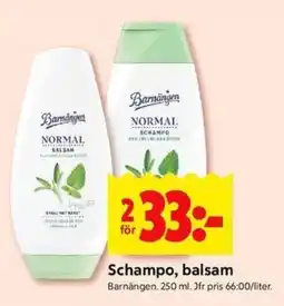 ICA Kvantum BÄRNÄNGEN Schampo, balsam erbjuda