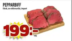 Din Mat PEPPARBIFF Färsk, av nötinnanlar, import erbjuda