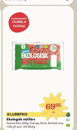 Hemköp Ekologisk nötfärs erbjuda