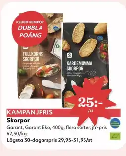 Hemköp Skorpor erbjuda