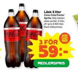 Stora Coop Läsk 2 liter, Medlemspris erbjuda