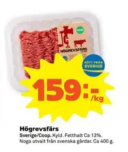 Högrevsfärs, SEK 159