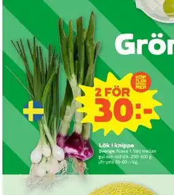 Stora Coop Lök i knippe, SEK 30 erbjuda