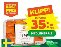 Stora Coop Ägg 15-pack, Medlemspris erbjuda
