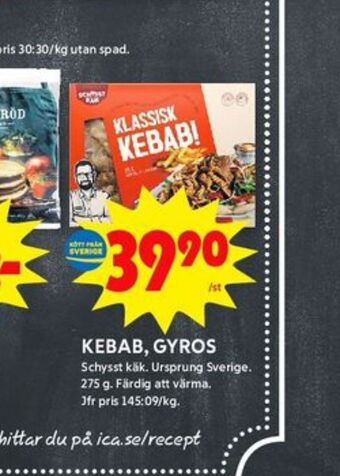 ICA Kvantum Schysst käk Kebab erbjuda