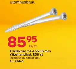 Byggmax Trallskruv C4 4,2x55 mm Ytbehandlad, 250 st, SEK 85.95 erbjuda