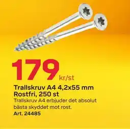 Byggmax Trallskruv A4 4,2x55 mm Rostfri, 250 st, SEK 179 erbjuda