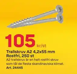Byggmax Trallskruv A2 4,2x55 mm Rostfri, 250 st, SEK 105 erbjuda