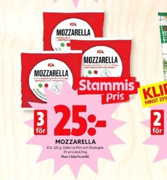ICA Kvantum ICA Mozzarella erbjuda
