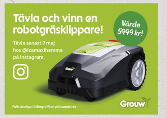 ICA Maxi Grouw Robotgräsklippare erbjuda