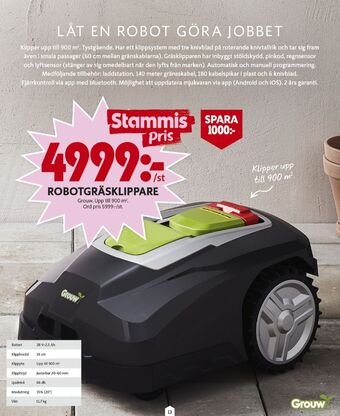ICA Maxi Grouw Robotgräsklippare erbjuda